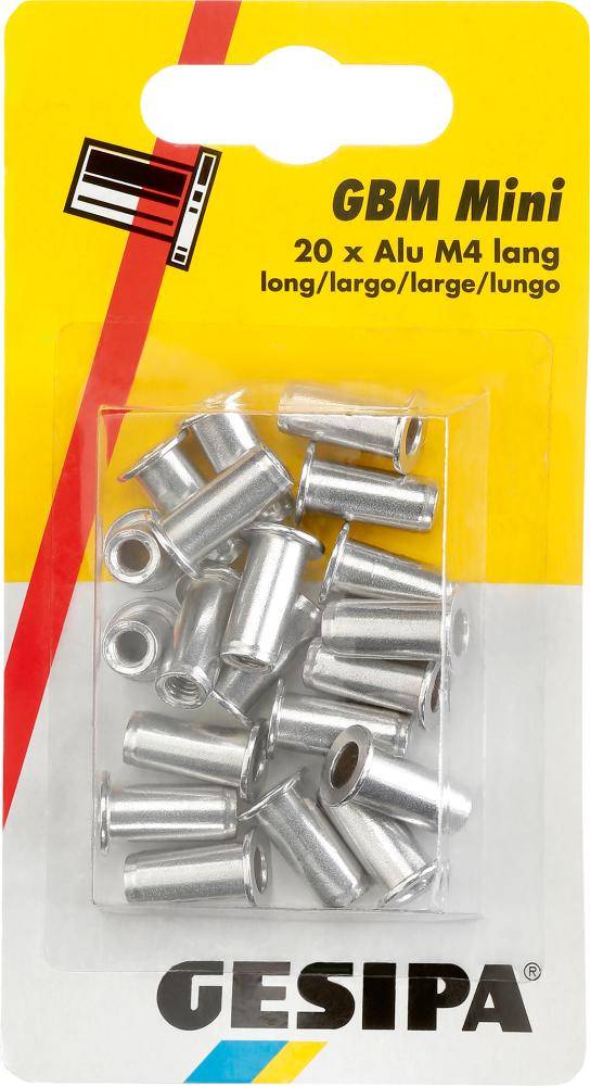 Blindnietmuttern Alu im Mini-Pack M4 mittel GESIPA