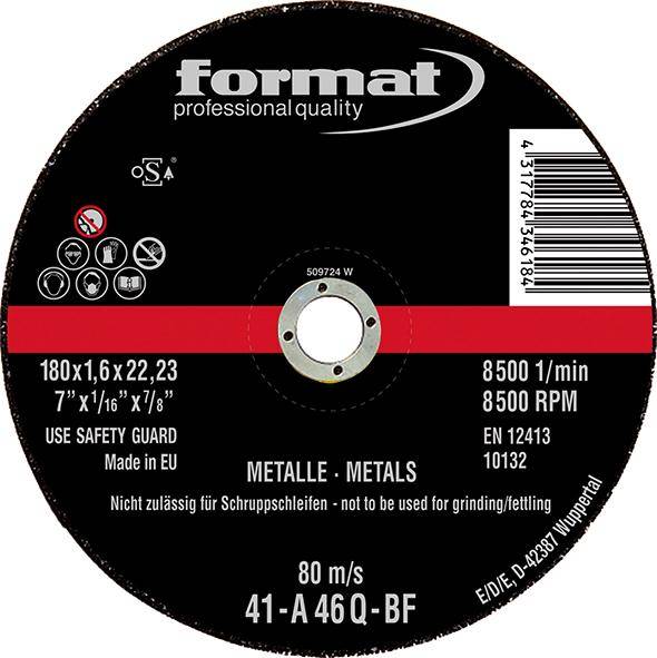 Trennscheibe gerade für Stahl 230x3mm FORMAT