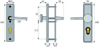 Schutzbeschlag HLS 214 F2EK PZ10/92mm