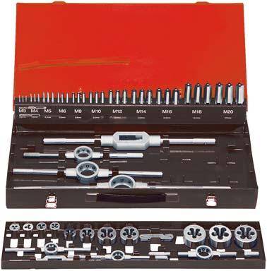 Handgewindebohrer-Set DIN352 HSS M3-20 FORMAT