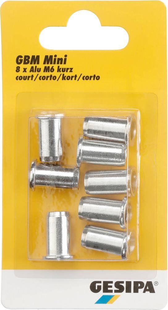 Blindnietmuttern Alu im Mini-Pack M6 kurz GESIPA