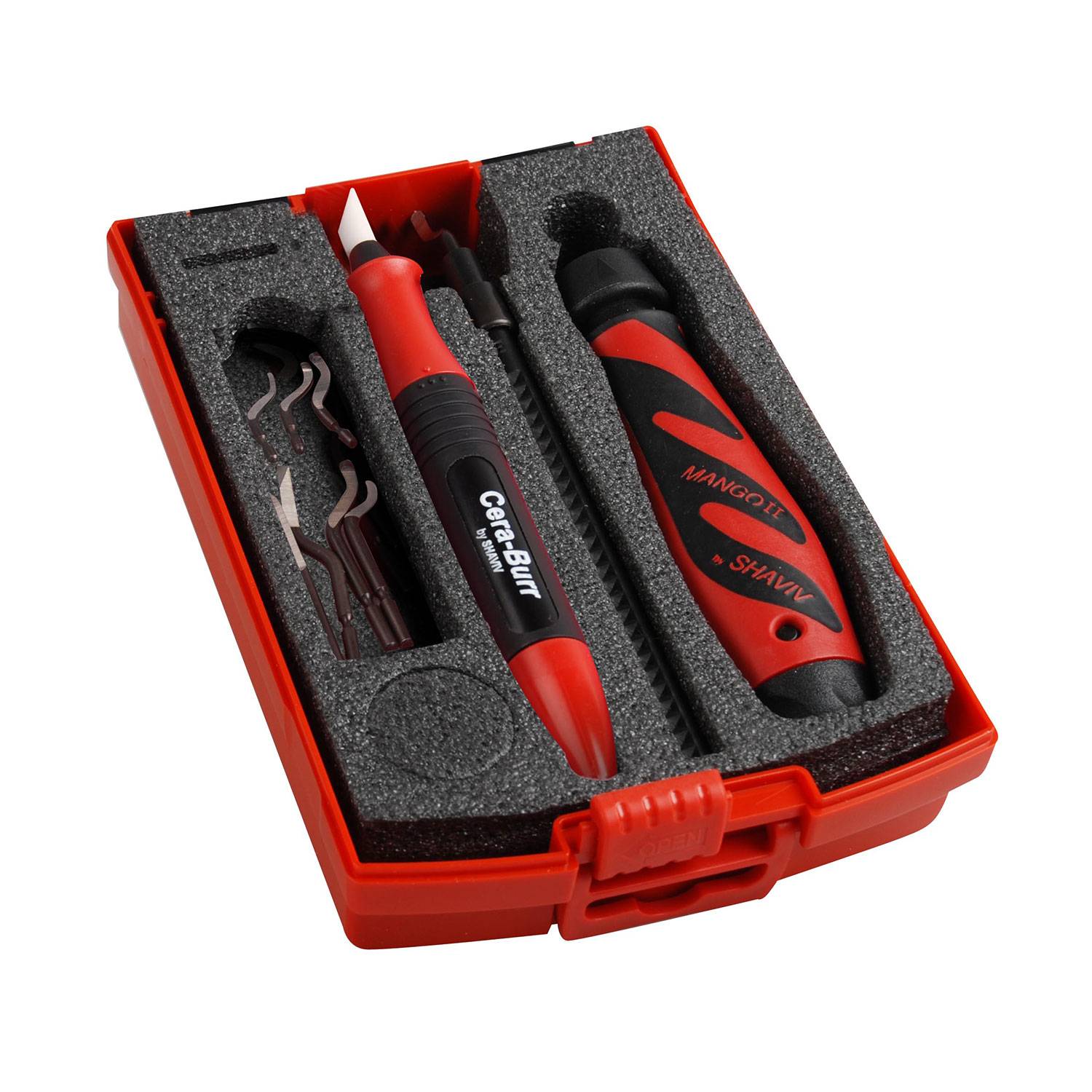 Shaviv Entgrater-Set Premium, speziell für Kunststoffe, 11-teilig