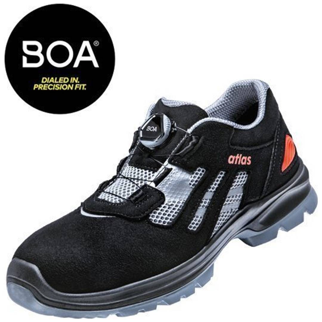 Atlas Sicherheitshalbschuh Flash 3205 Boa S1P ESD SRC DGUV Gr. 43 schwarz/grau