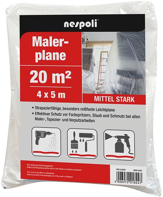 Maler-Abdeckfolie 4x5 m transl mittelstark, 25 my