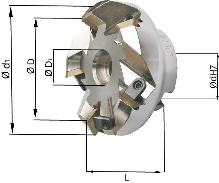 Planfräser 45Grad Z5 Innenkühlung mit KlemmungD63mm