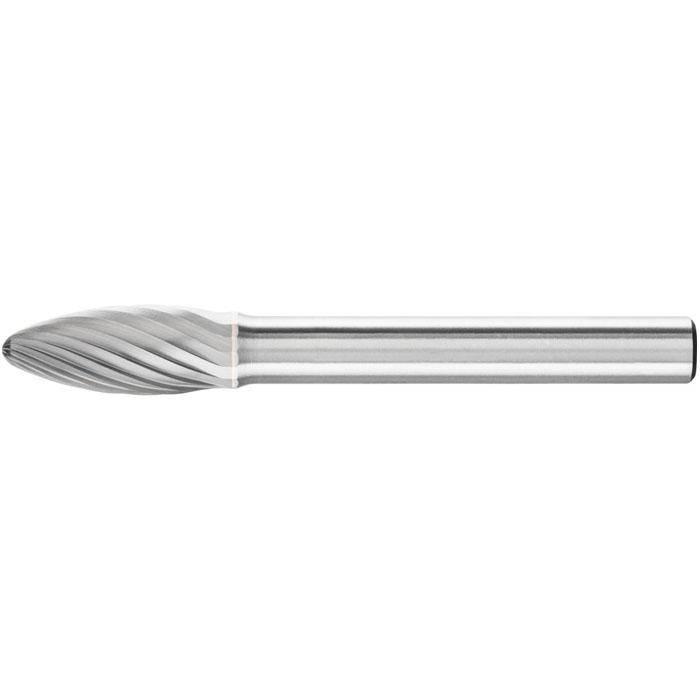 Frässtift "PFERD" - Hartmetall - Schaft-Ø 6 mm - flammenform B - Zahnung 3 - Bezeichnung B 0820/6 Z3 - Gesamtlänge 60 mm - Radius 1,5 mm - Frässti