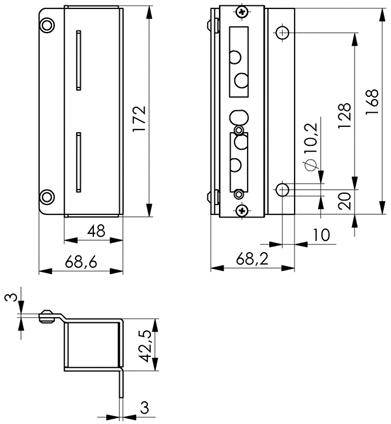 Schließkasten 147A-30+40 für Dübelbefestigung