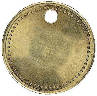 Werkzeugmarke Messing Ø 27mm, gelocht, mit Perlrand KUKKO