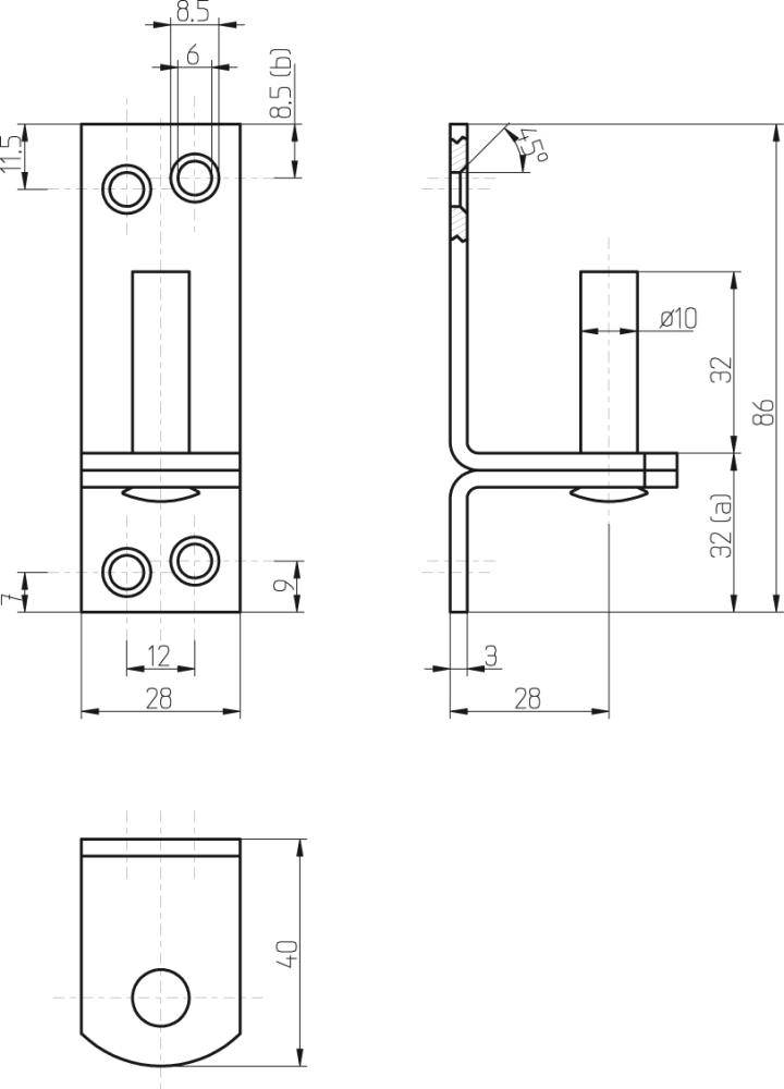 Aufschraub-Haken DII D13 mm hell verz./weit