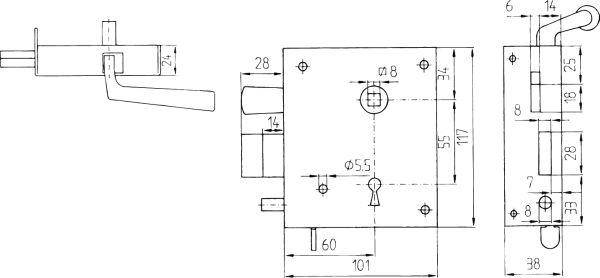 Knebeldr.Schloss Nr.50 K2BB rechts einwärts