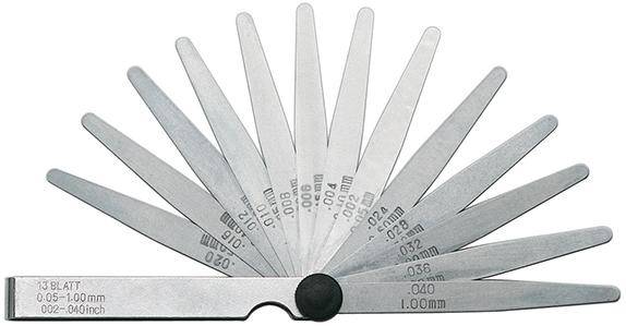 Präzisions-Fühlerlehre 20 Blatt 0,05-1mm Stahl FORMAT