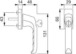 Fenstergriff abschl.013S /U34,F1 NA7503,35