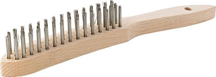 Handdrahtbürste rostfrei glatt 2-reihig mm FORMAT