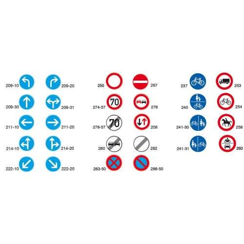 Verkehrszeichen 209-10 Ronden 600mm Fahrtrichtung links