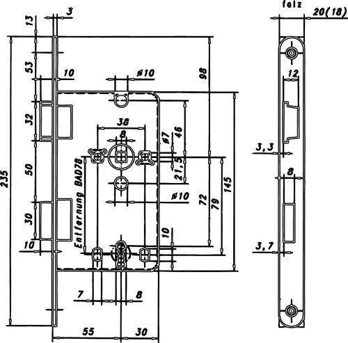 E.Schl.Innent. 55/78WC/2020 eck silb.R, F+R Metall