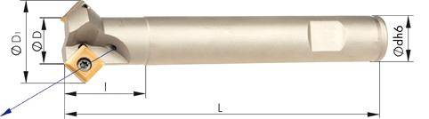 Fasenfräser 45Grad Z2 Innenkühlung D16mm für SOMT09