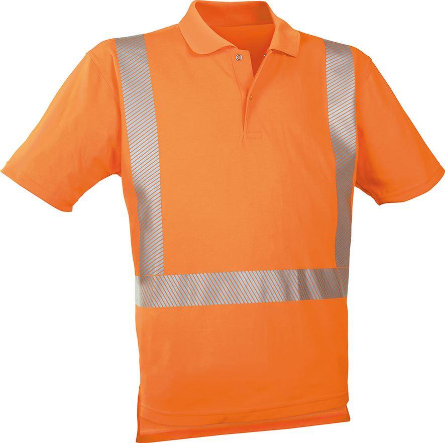 Warn-Polo-Shirt leuchtorange, Gr. L