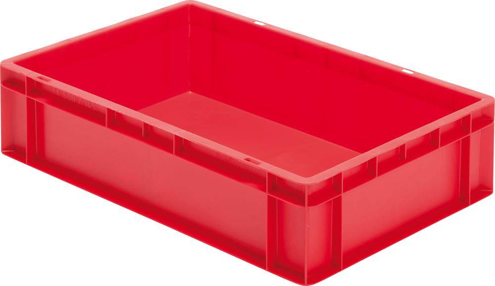 Transport-Stapelkasten B600xT400xH145 mm rot, geschlossen ohne Griffloch