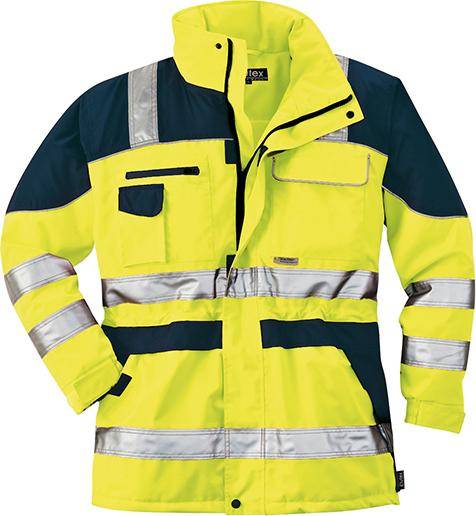 Warnparka, Gr. XL, gelb/blau