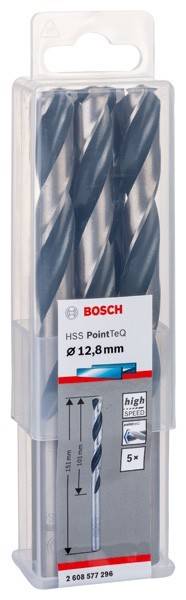 Bosch HSS PointTeQ Bohrer-Packung mit Beschriftung 'Ø 12,8 mm'.