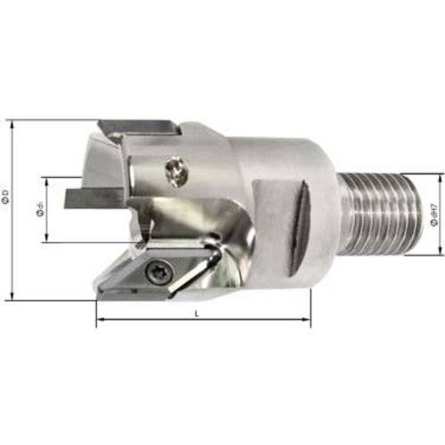 IHTec Einschraubfräser 90 ° für Alu D32 mm Z 2 für VCGT mit Innenkühlung