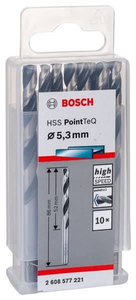 Bosch HSS PointTeQ Bohrer, 5,3 mm Durchmesser, Hochgeschwindigkeit, 86 mm Länge
