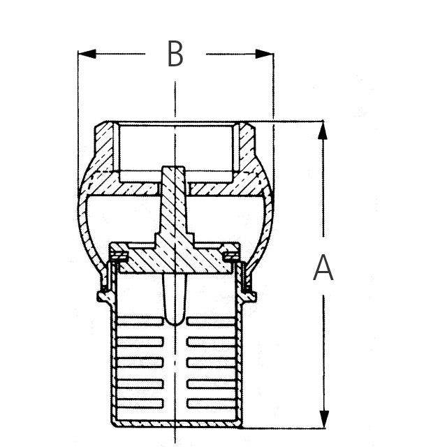 Fußventil-Saugkorb MS, IG G3/4",SB