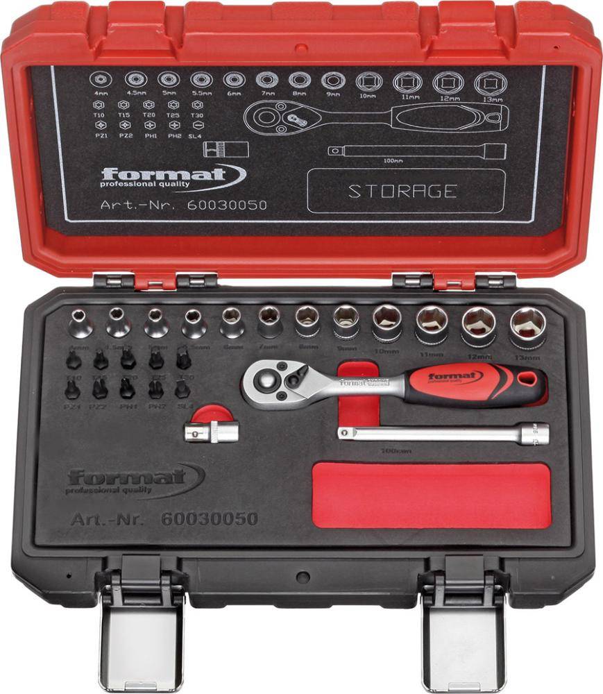 Steckschlüssel-Satz 1/4" 25-teilig FORMAT