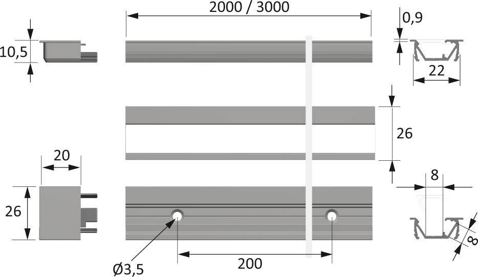 LED ChannelLine G2 Kappe 2er Set li./ re.