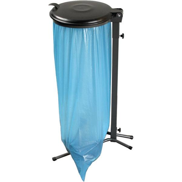 Abfallsackständer 70 l -120 l anthrazit pulverbeschichtet, stationär mit Kunststoffdeckel 70 - 120 l