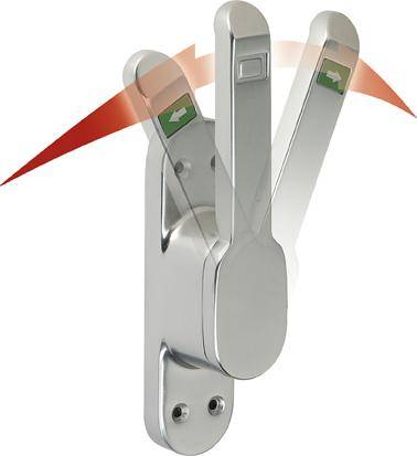 Türtreibriegel rs/ls silber elox. Vario