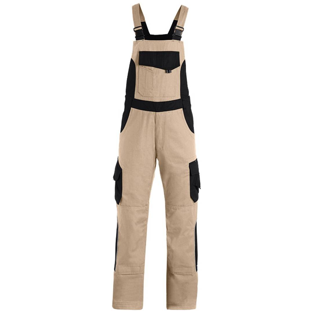 FHB Latzhose Herren Twill Eckhard 130630 56 beige/schwarz