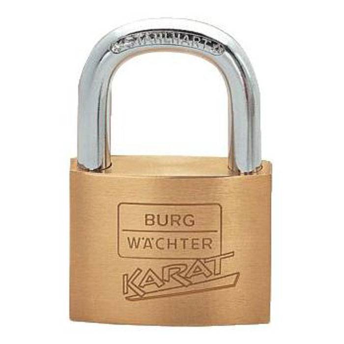 Messing-Vorhangschloss "217 Karat" - Burg Wächter - Größe 40/6 - Bügelstärke 6 mm