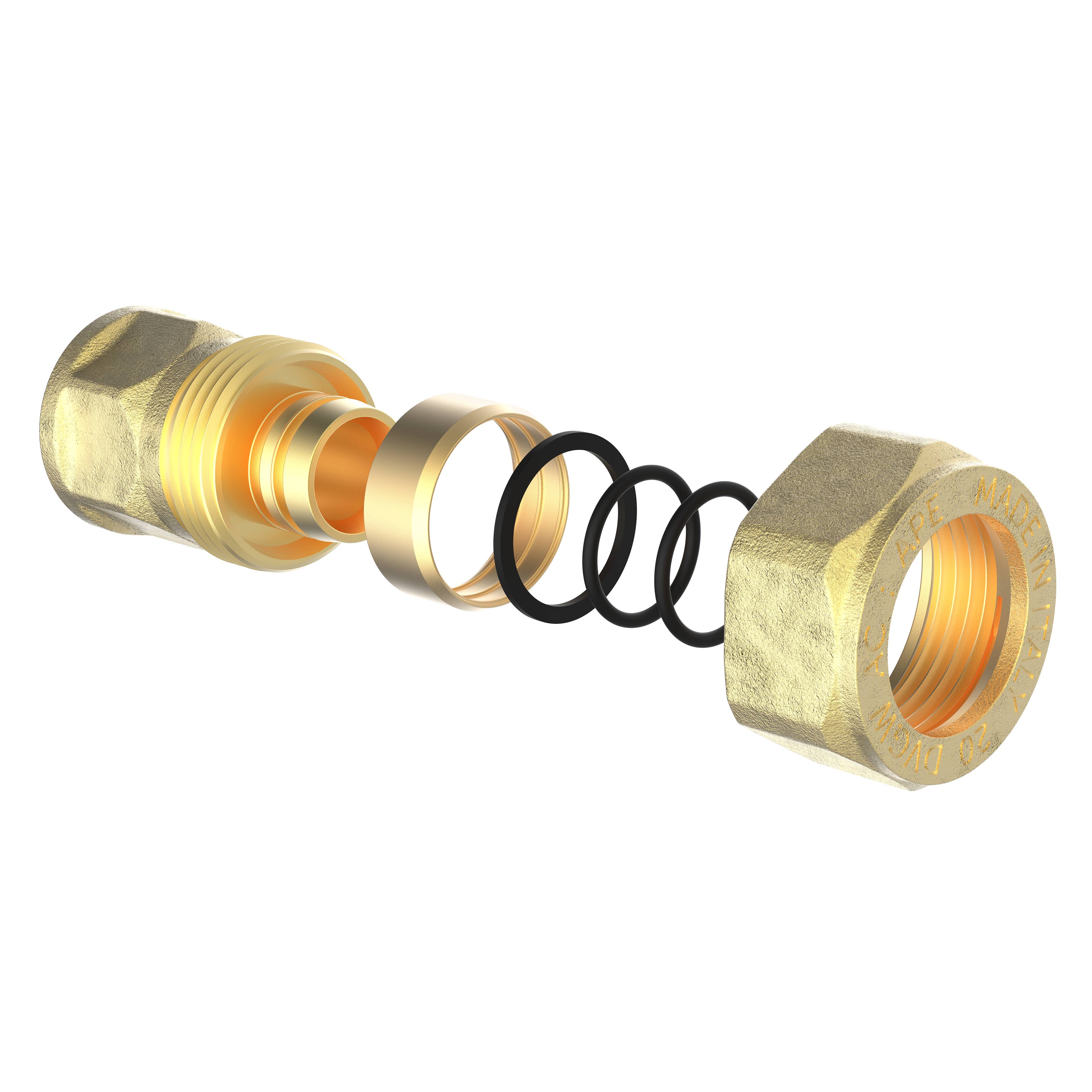 MS Übergangsstück, blank, 16 mm x 3/4"IG, Klemmfitting für MSVR