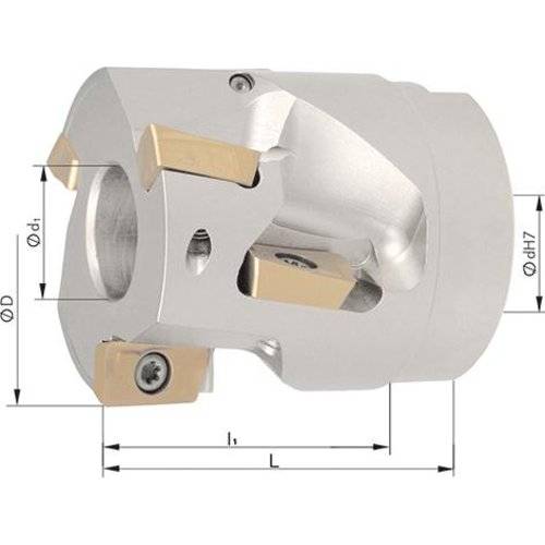 IHTec Walzenstirnfräser 90° mit Innenkühlung D 63 mm Z 3 für APKT16