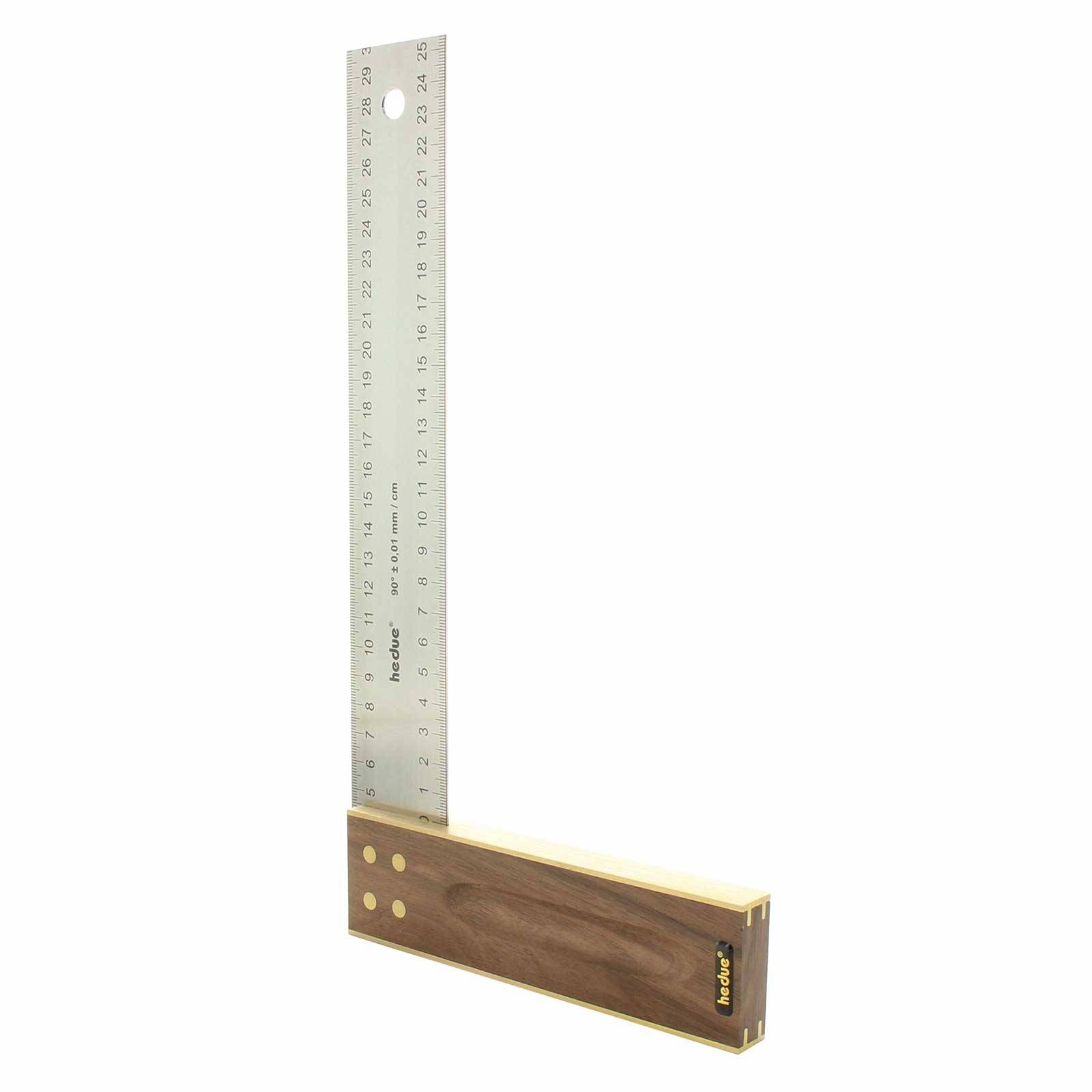 Hedue Tischlerwinkel Nussbaum Edelstahlblatt 45mm - Größe:250 mm