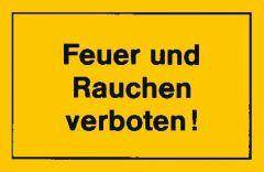 Verbotsschild 250x150mm Feuer und Rauchen verbot