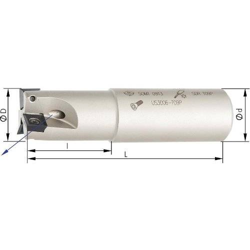 IHTec Schaftfräser 90 °mit Innenkühlung D 25 mm Z 3 für SOMT09