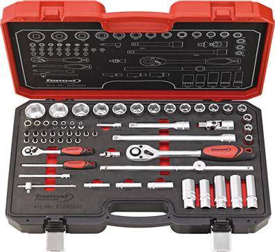 Steckschlüssel-Satz 1/4" und 1/2" 58-teilig FORMAT