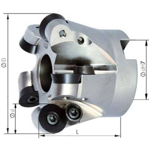 IHTec Aufsteckfräser mit mit Innenkühlung D 80 x 27 mm Z 6