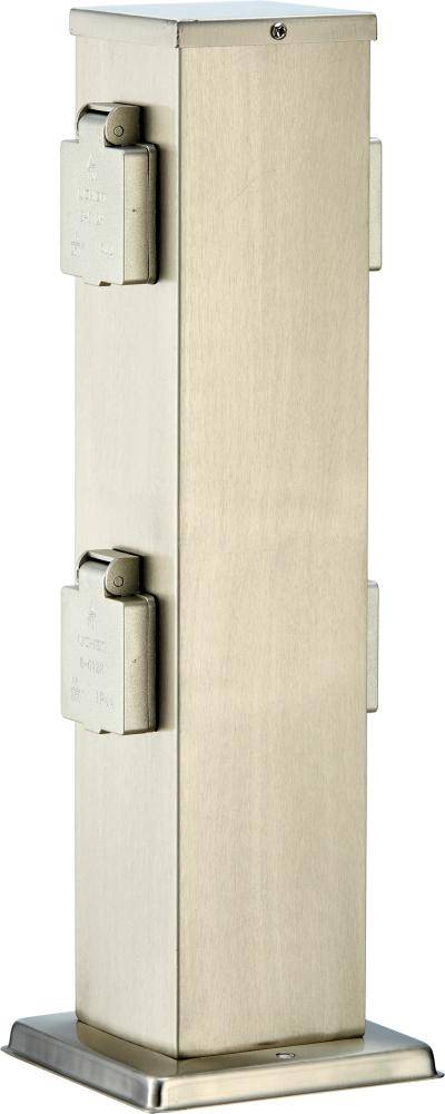 Ledar 4er Steckdosenpf. stahl