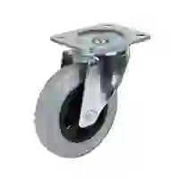 Lenkrolle - Gummirad - Rollenlager - Rad-Ø 100 mm - Bauhöhe 128 mm - Tragkraft 70 kg Lenkrolle - Gummirad - Rollenlager - Rad-Ø 100 mm - Bauhöhe 128 mm - Tragkraft 70 kg