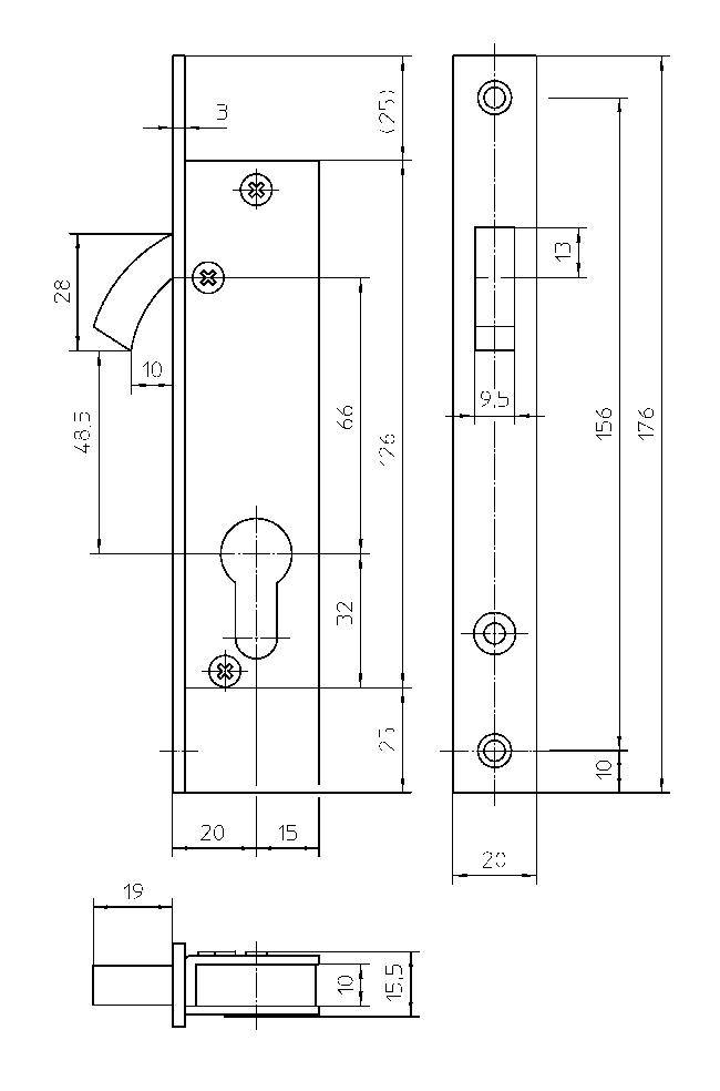 PT-Einst-schiebetürschl, PZ,D20,20kt,DL/DR