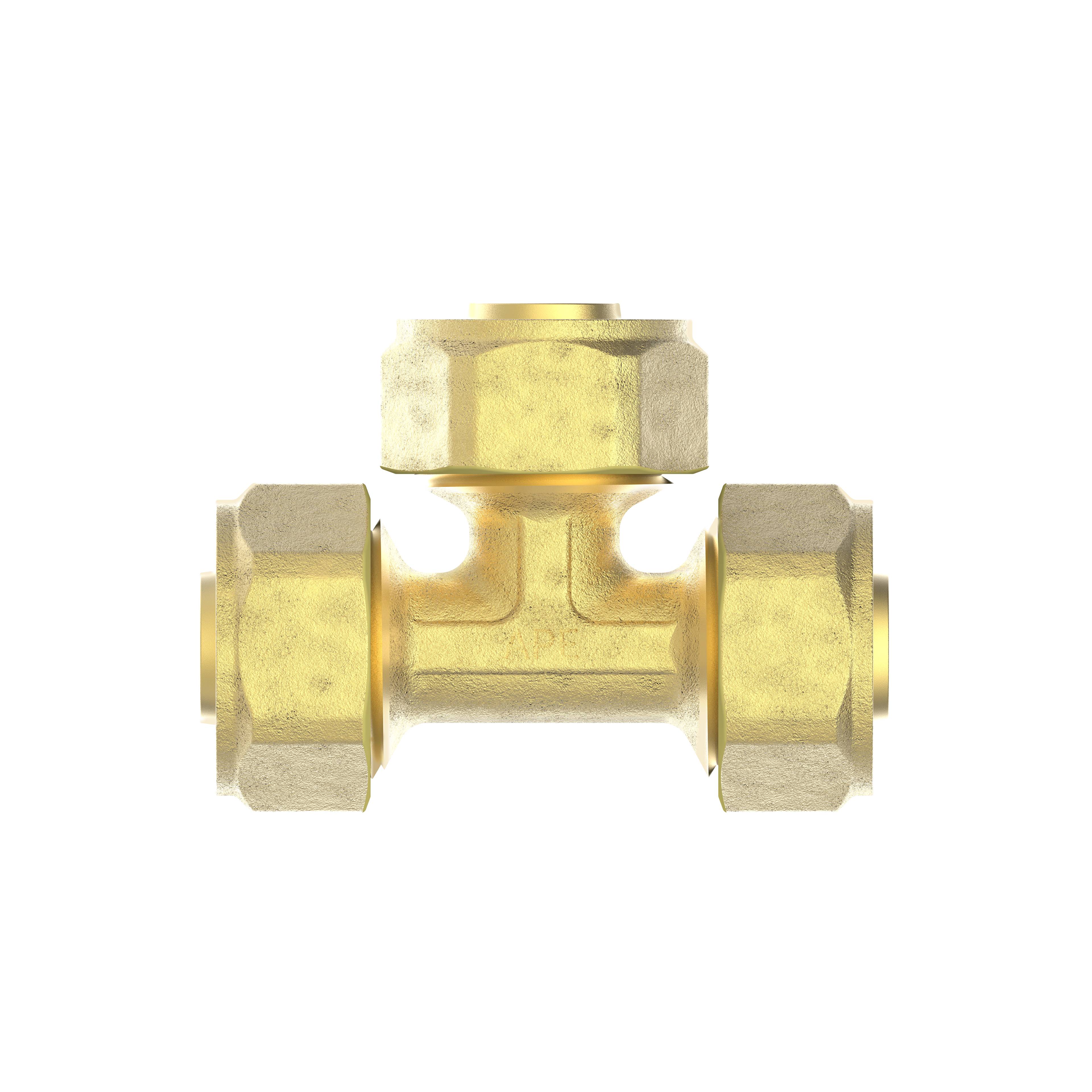 MS T-Stück, blank, 16 mm, Klemmfitting für MSVR