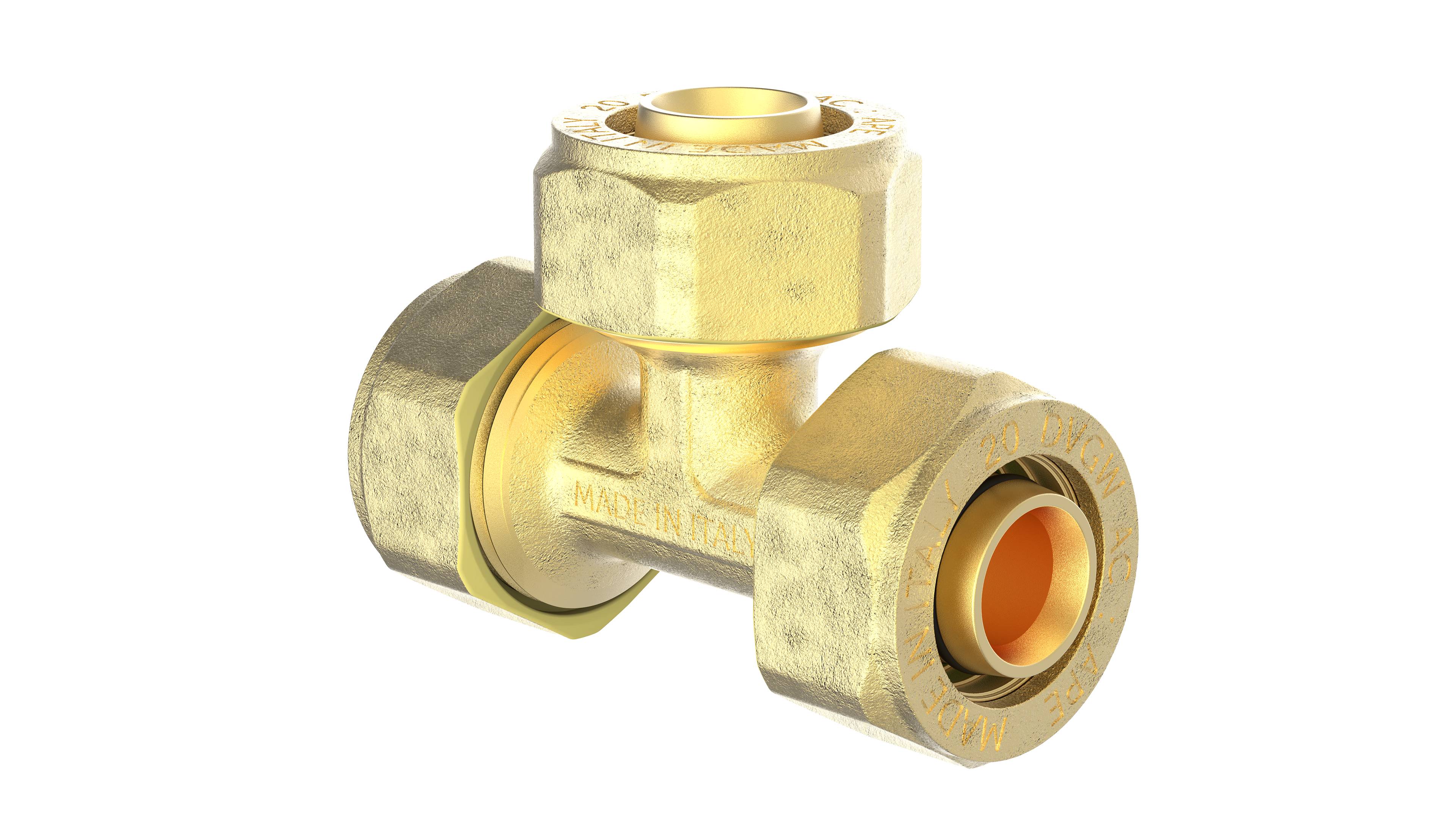 MS T-Stück, blank, 16 mm, Klemmfitting für MSVR