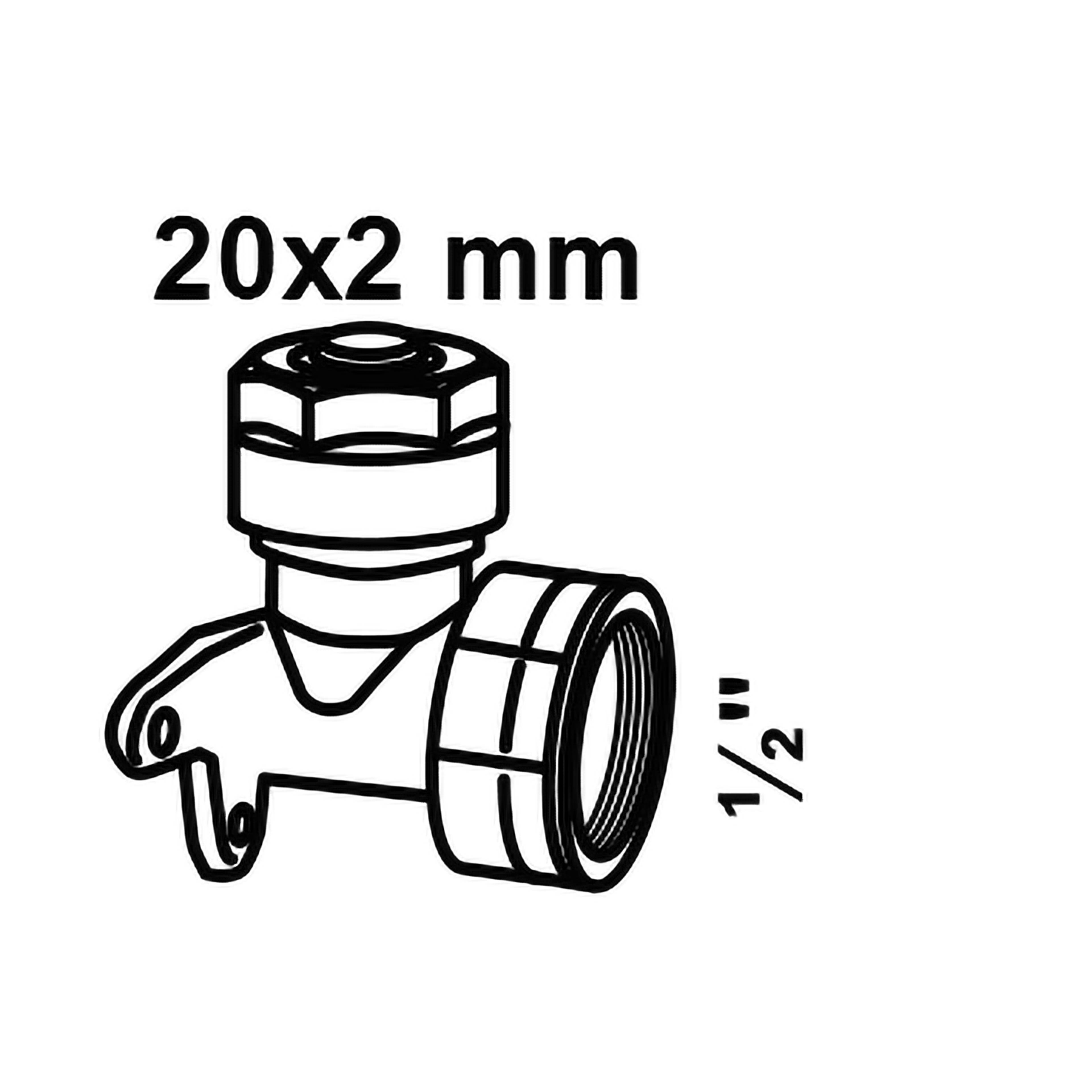MS Wandscheibe, blank, 20 mm x 1/2"IG, Klemmfitting für MSVR