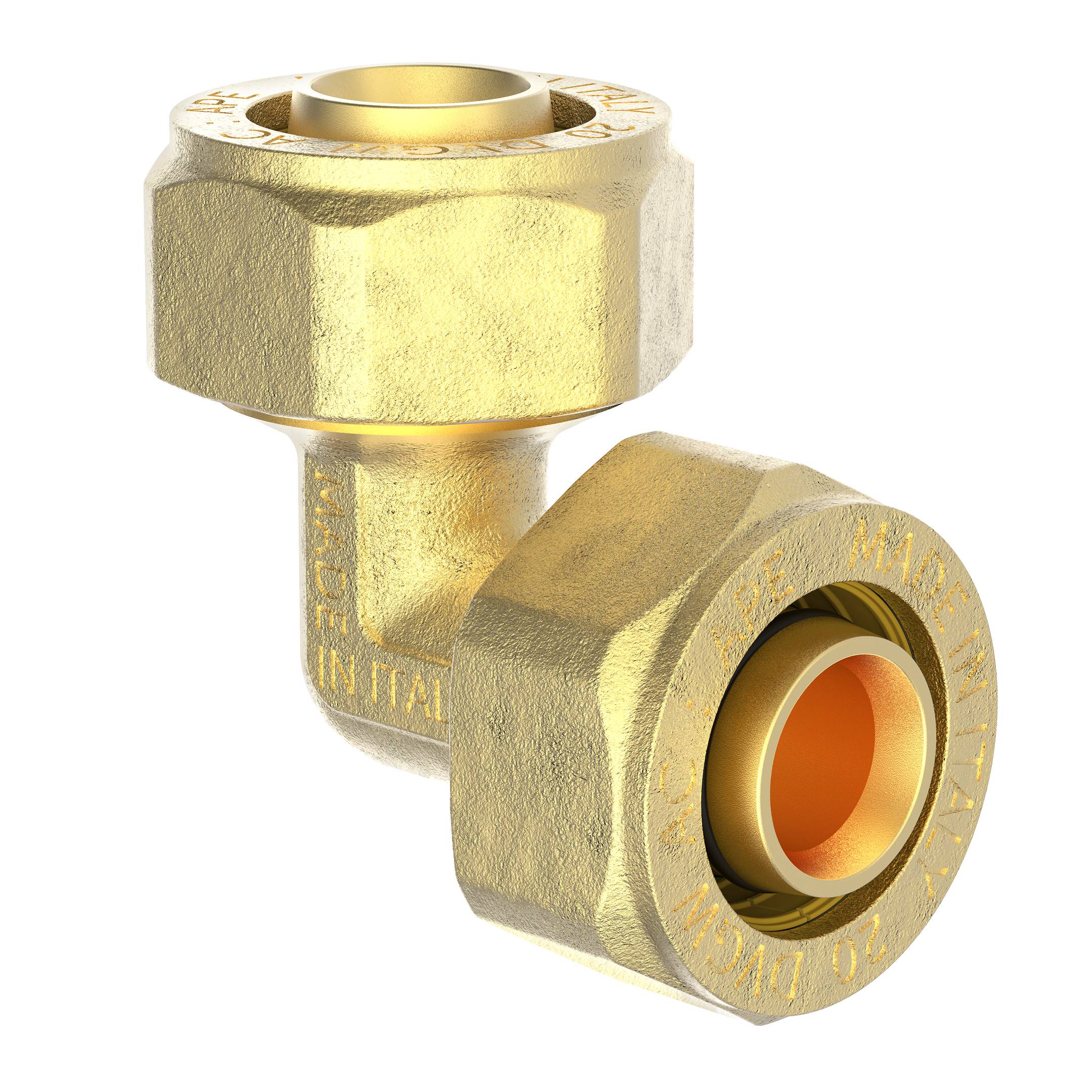 MS Winkel 90°, blank, 20 mm, Klemmfitting für MSVR