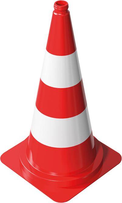 Leitkegel rot/weiß 750mm