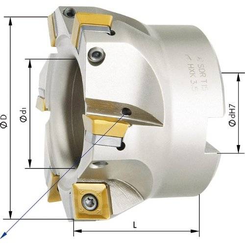 IHTec Eckmesserkopf 90 °mit Innenkühlung D 50 mm Z 5 für SDMT12