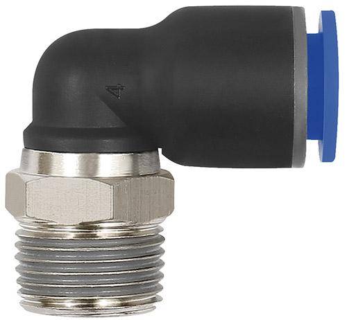 L-Steckverschraubung Blaue Serie, drehbar, R 1/4 a, Schlauch-Ø 4 RIEGLER